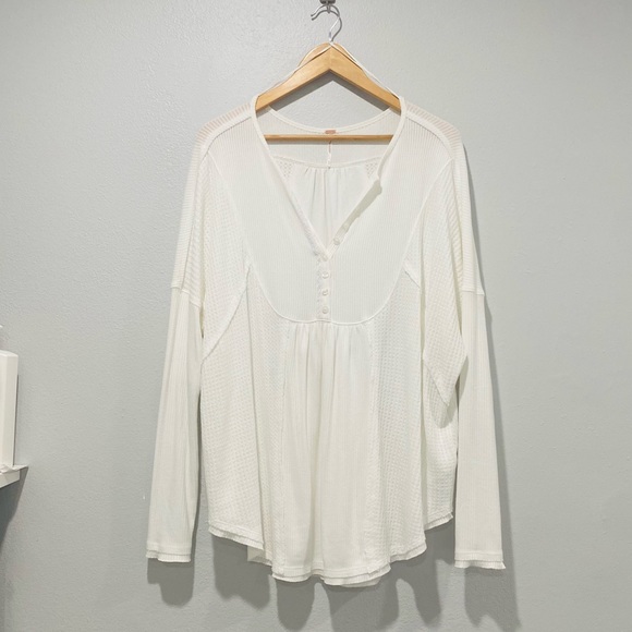 Free People size M white long sleeve blouse - Picture 1 of 5